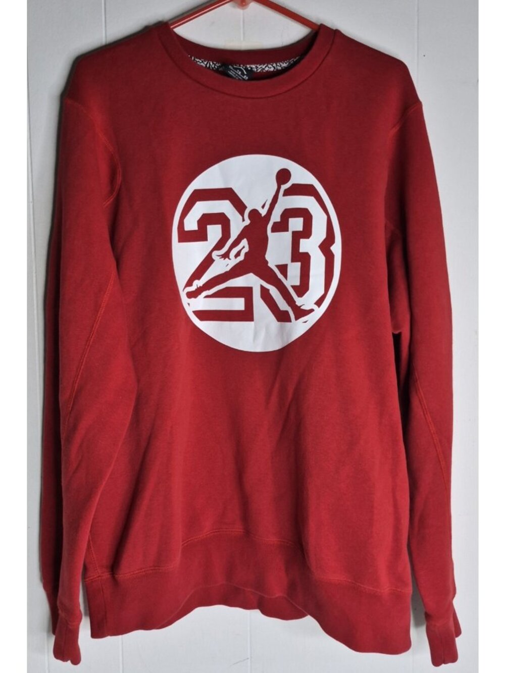 NIKE AIR JORDAN JUMPMAN 23 CREW SWEATSHIRT RED WHITE LOGO MEN'S SIZE XL